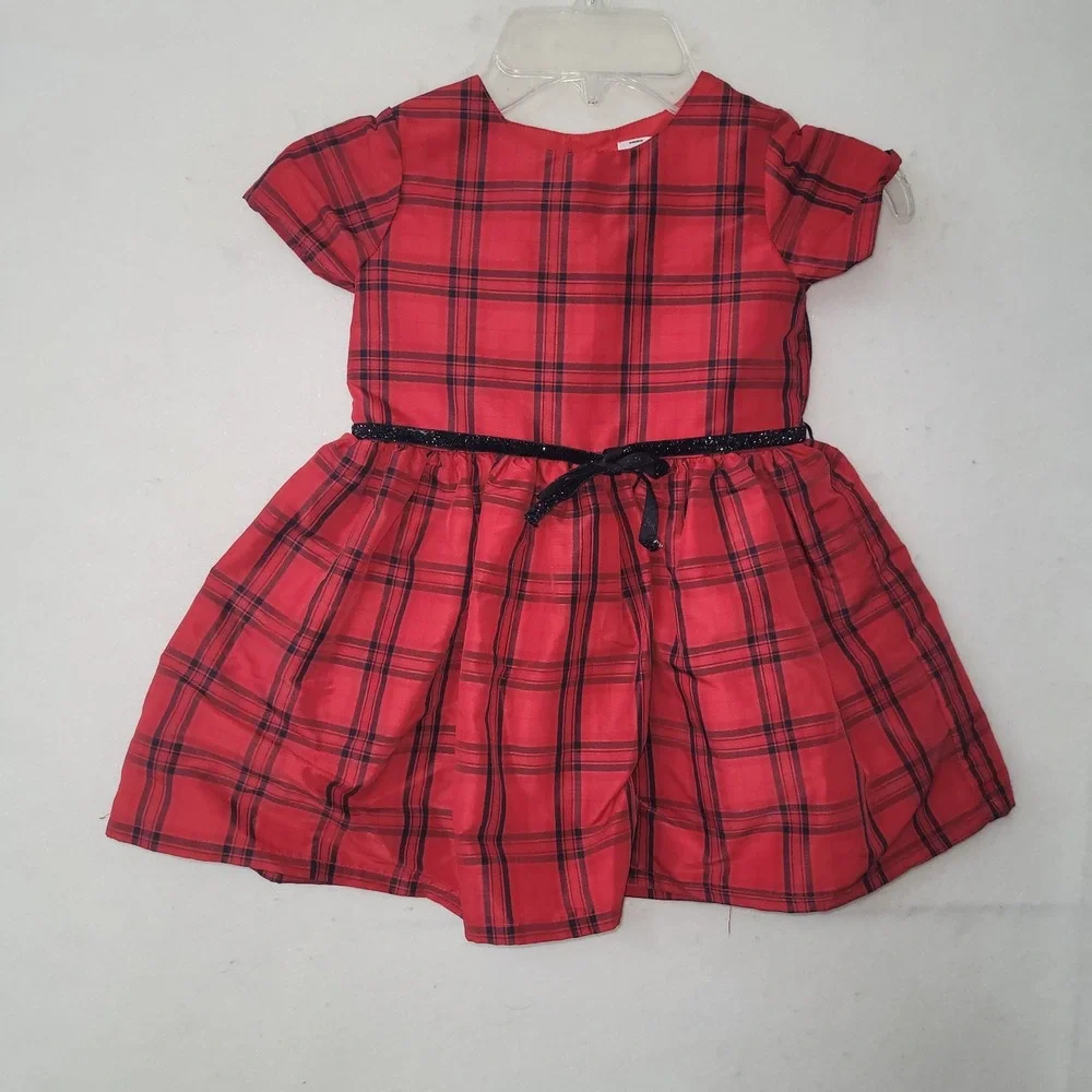 Carters Dress Girl 24M Red Black Plaid‎ Lined Holiday Party Wedding Princess